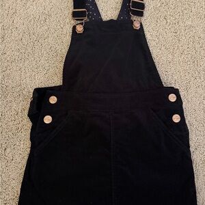 H&M Black Kids Corduroy Overalls with Gold Accents NWOT, 4-5Y